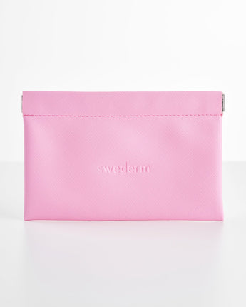 Kleine rosa Kosmetiktasche mit Magnetverschluss