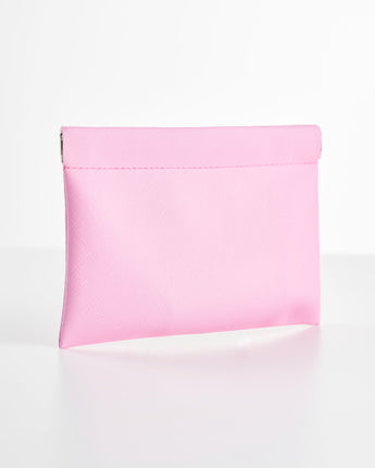 Kleine rosa Kosmetiktasche mit Magnetverschluss