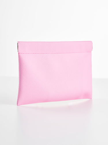 Kleine rosa Kosmetiktasche mit Magnetverschluss