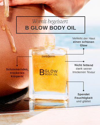 swederm B Glow Body Oil - strahlendes, trockenes Körperöl mit Partikeln